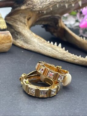 Swarovski hoop clip earrings vintage